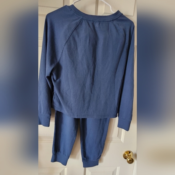 VICTORIA'S SECRET Glow Waffle Henley Jogger Set Sz S Blue Pajama Set - Picture 3 of 7